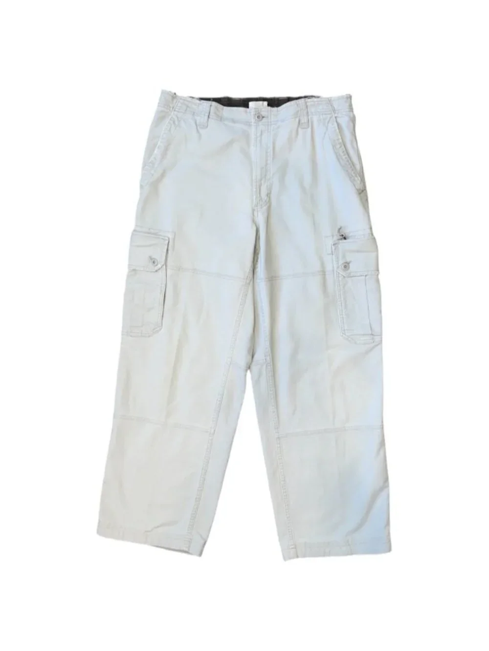 GAP Khakis Y2K Vintage Cargo Pants Beige Distressed Straight Leg Men’s 36